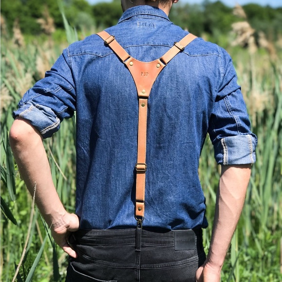 Leather Adjustable Suspenders - Picture 3 of 7